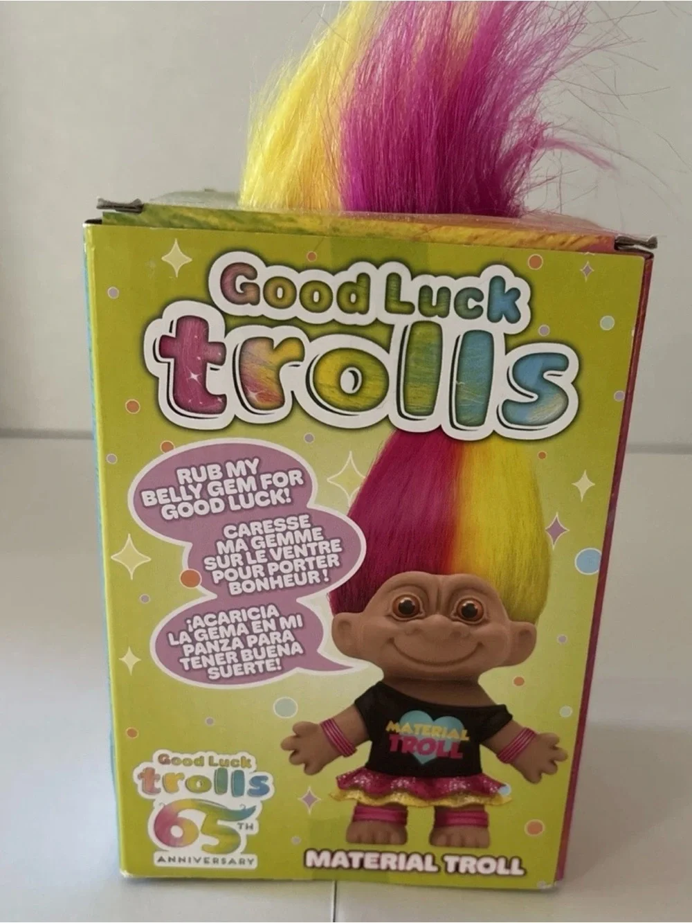 Trolls Material Troll Doll with Pink and Yellow Hair